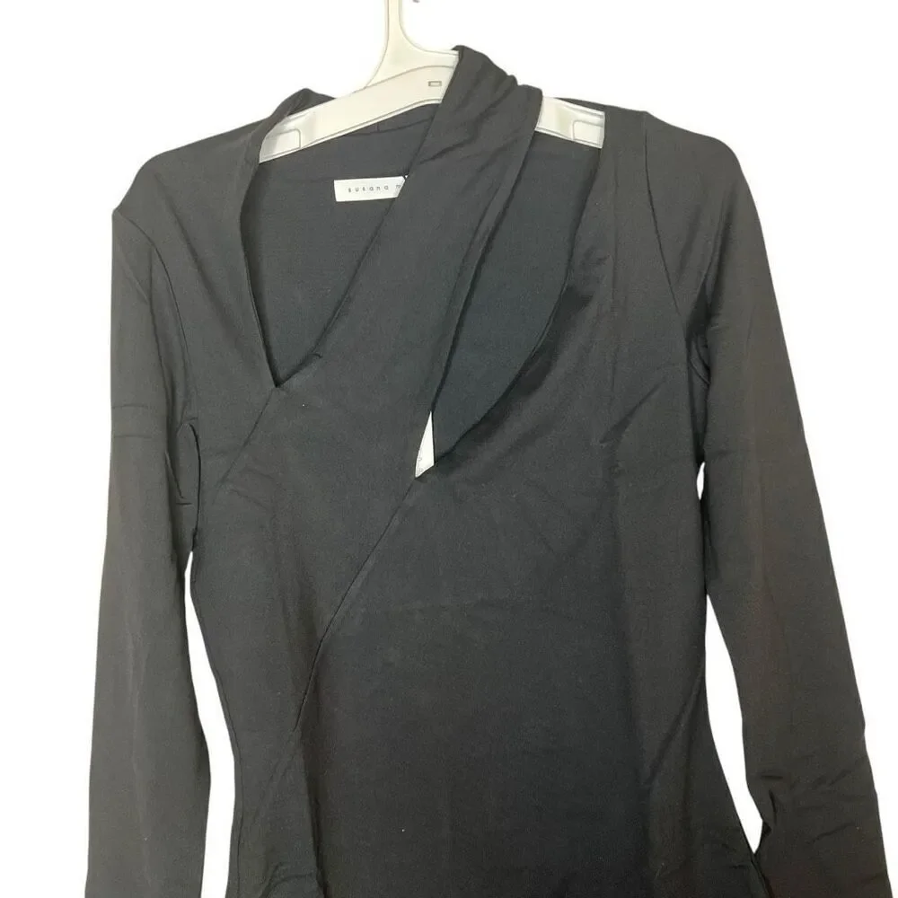 NEW Susana Monaco Diagonal Cut Out Mini‎ Dress in Black XLarge
